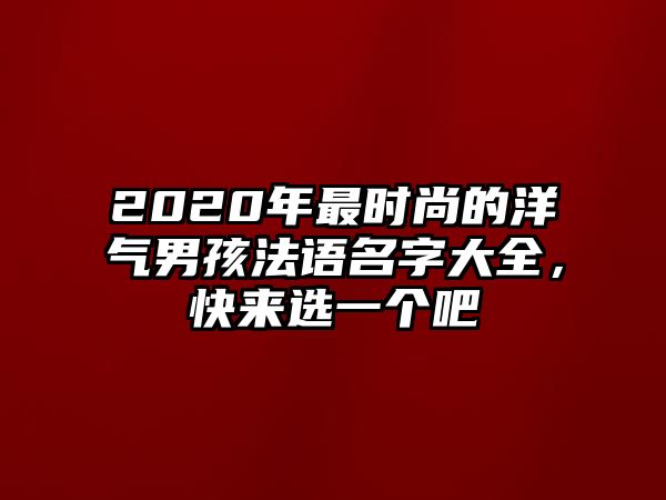 2020年最时尚的洋气男孩法语名字大全，快来选一个吧