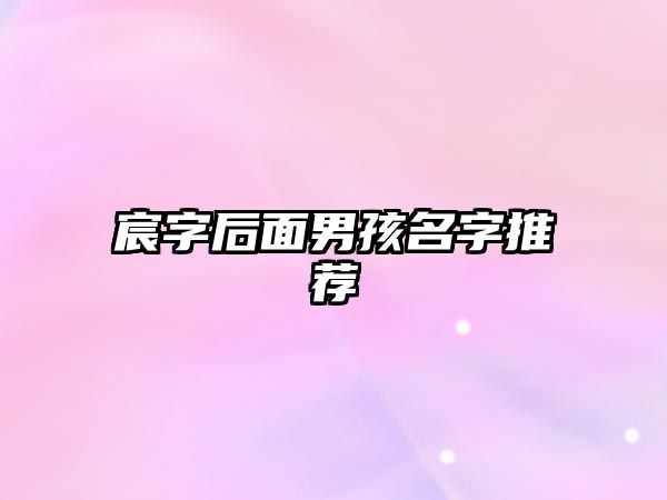 宸字后面男孩名字推荐