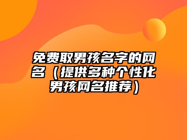 免费取男孩名字的网名（提供多种个性化男孩网名推荐）