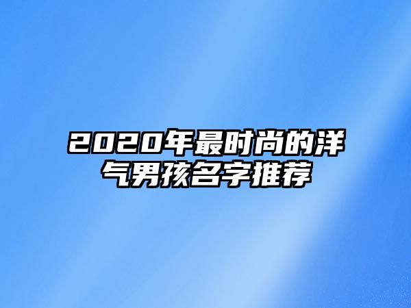 2020年最时尚的洋气男孩名字推荐