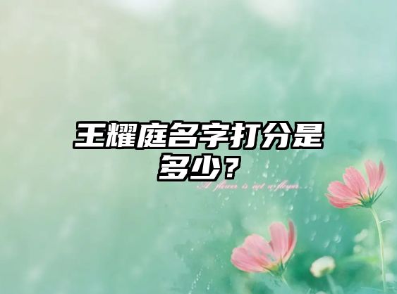 王耀庭名字打分是多少？