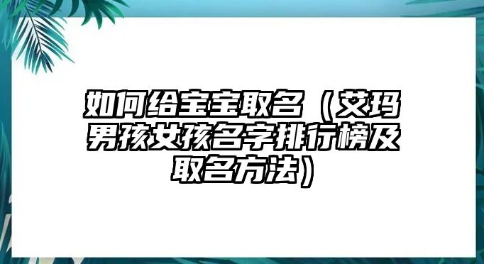 如何给宝宝取名（艾玛男孩女孩名字排行榜及取名方法）