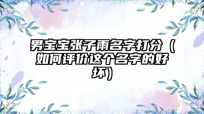 男宝宝张子雨名字打分（如何评价这个名字的好坏）