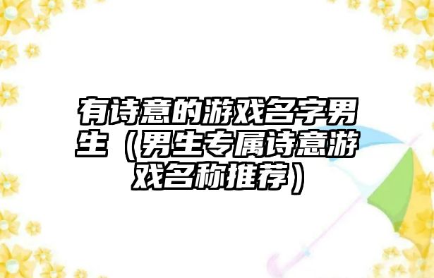 有诗意的游戏名字男生（男生专属诗意游戏名称推荐）