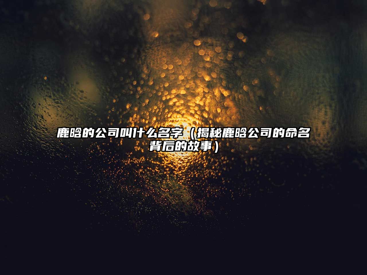 鹿晗的公司叫什么名字（揭秘鹿晗公司的命名背后的故事）