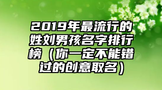 2019年最流行的姓刘男孩名字排行榜（你一定不能错过的创意取名）