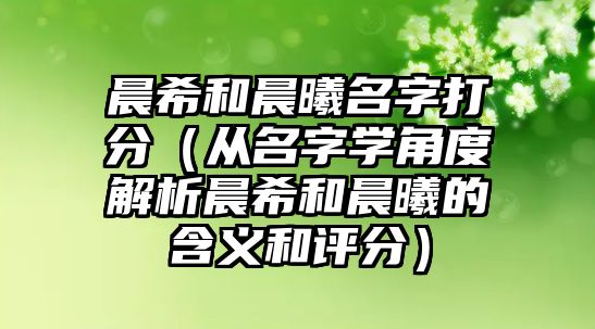 晨希和晨曦名字打分（从名字学角度解析晨希和晨曦的含义和评分）