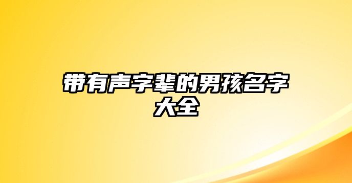 带有声字辈的男孩名字大全