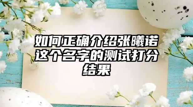 如何正确介绍张曦诺这个名字的测试打分结果