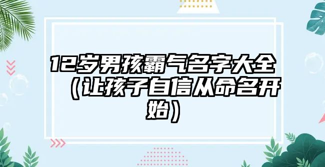 12岁男孩霸气名字大全（让孩子自信从命名开始）