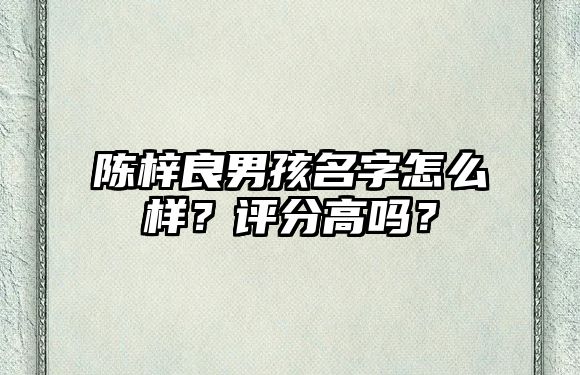 陈梓良男孩名字怎么样？评分高吗？