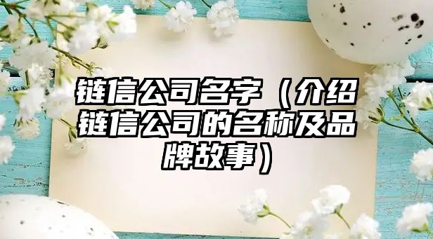 链信公司名字（介绍链信公司的名称及品牌故事）