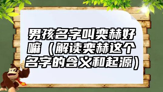 男孩名字叫奕赫好嘛（解读奕赫这个名字的含义和起源）