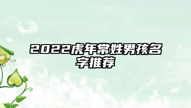 2022虎年常姓男孩名字推荐