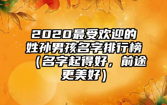 2020最受欢迎的姓孙男孩名字排行榜（名字起得好，前途更美好）