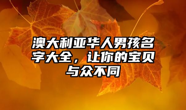 澳大利亚华人男孩名字大全，让你的宝贝与众不同