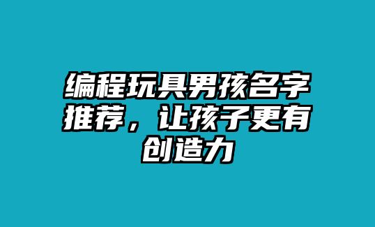 编程玩具男孩名字推荐，让孩子更有创造力