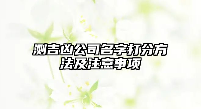 测吉凶公司名字打分方法及注意事项