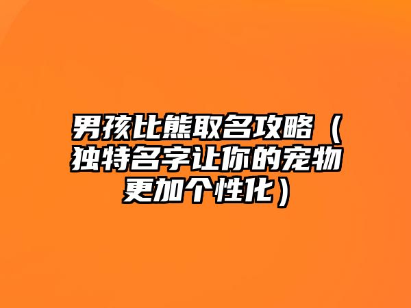 男孩比熊取名攻略（独特名字让你的宠物更加个性化）