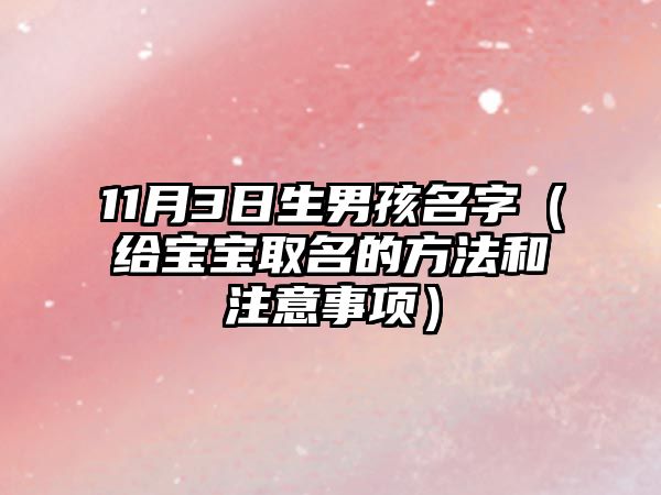 11月3日生男孩名字（给宝宝取名的方法和注意事项）