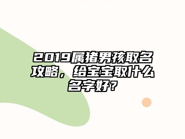 2019属猪男孩取名攻略，给宝宝取什么名字好？