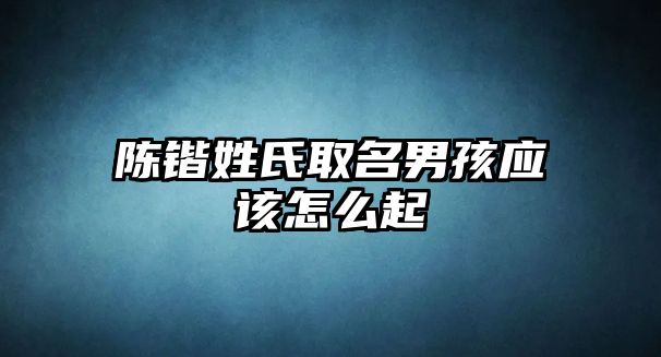 陈锴姓氏取名男孩应该怎么起