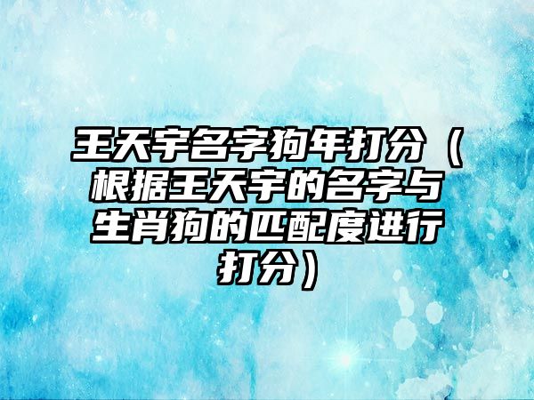 王天宇名字狗年打分（根据王天宇的名字与生肖狗的匹配度进行打分）