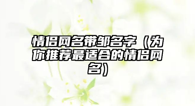 情侣网名带邹名字（为你推荐最适合的情侣网名）