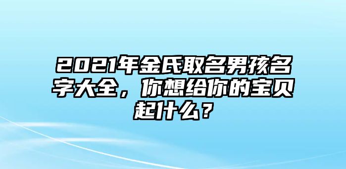 2021年金氏取名男孩名字大全，你想给你的宝贝起什么？