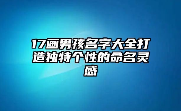 17画男孩名字大全打造独特个性的命名灵感