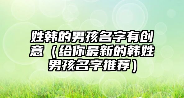 姓韩的男孩名字有创意（给你最新的韩姓男孩名字推荐）