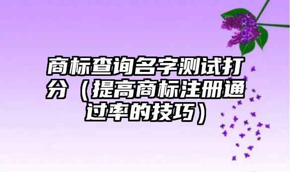 商标查询名字测试打分（提高商标注册通过率的技巧）