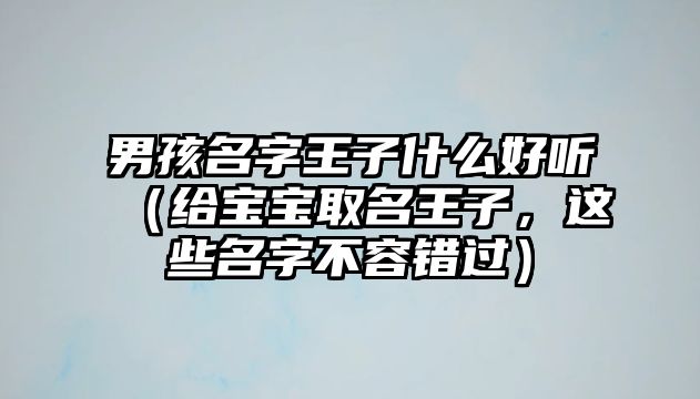 男孩名字王子什么好听（给宝宝取名王子，这些名字不容错过）