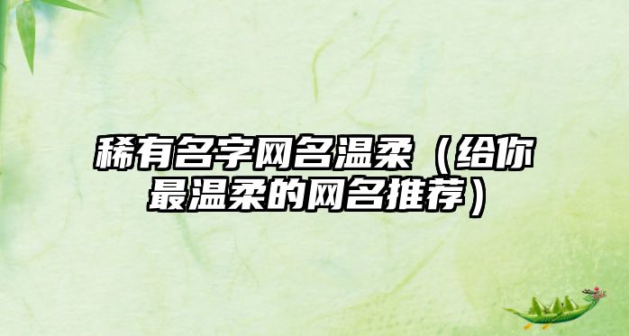 稀有名字网名温柔（给你最温柔的网名推荐）