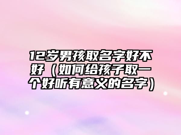 12岁男孩取名字好不好（如何给孩子取一个好听有意义的名字）