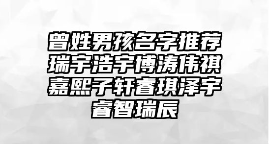 曾姓男孩名字推荐瑞宇浩宇博涛伟祺嘉熙子轩睿琪泽宇睿智瑞辰