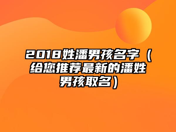 2018姓潘男孩名字（给您推荐最新的潘姓男孩取名）