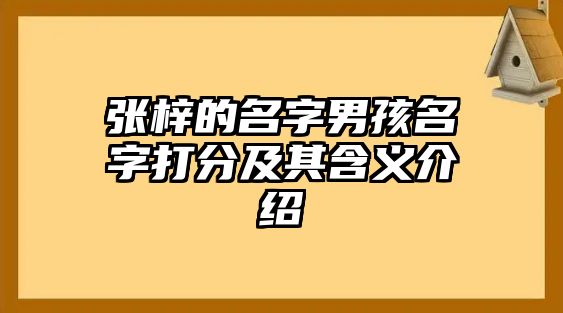 张梓的名字男孩名字打分及其含义介绍