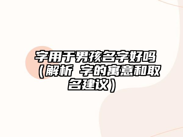 瑄字用于男孩名字好吗（解析瑄字的寓意和取名建议）