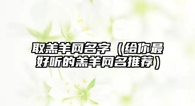 取羔羊网名字（给你最好听的羔羊网名推荐）