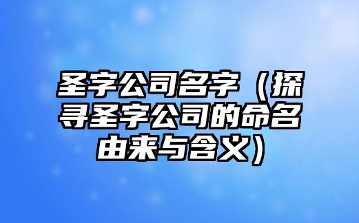 圣字公司名字（探寻圣字公司的命名由来与含义）