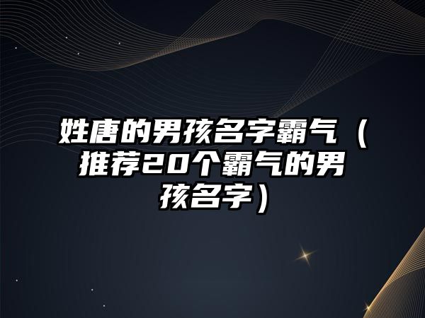 姓唐的男孩名字霸气（推荐20个霸气的男孩名字）