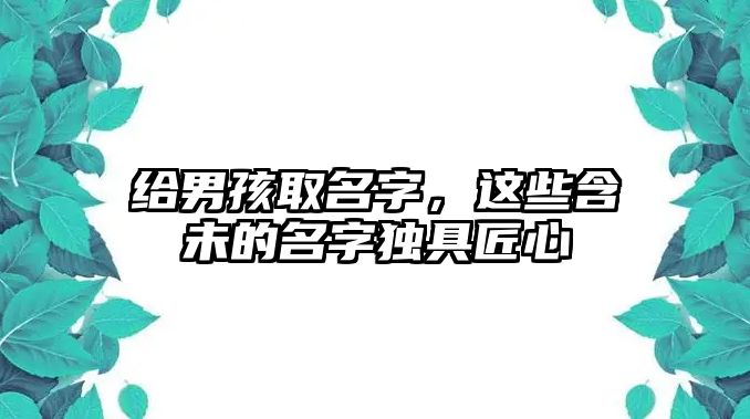 给男孩取名字，这些含未的名字独具匠心