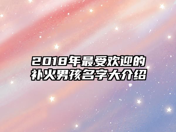 2018年最受欢迎的补火男孩名字大介绍