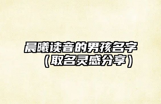 晨曦读音的男孩名字（取名灵感分享）