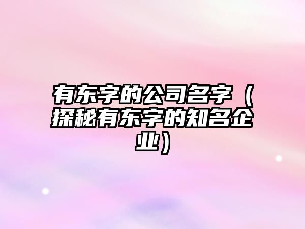 有东字的公司名字（探秘有东字的知名企业）