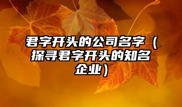 君字开头的公司名字（探寻君字开头的知名企业）