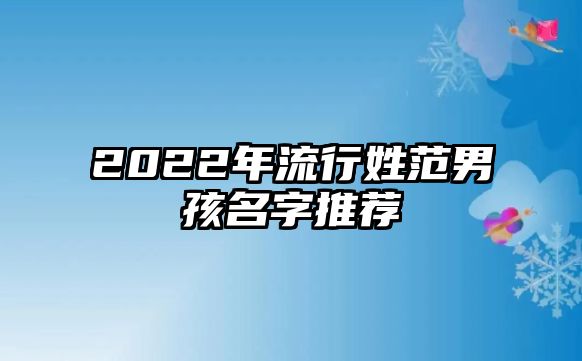 2022年流行姓范男孩名字推荐