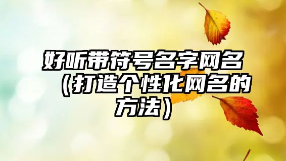 好听带符号名字网名（打造个性化网名的方法）