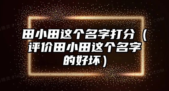 田小田这个名字打分（评价田小田这个名字的好坏）